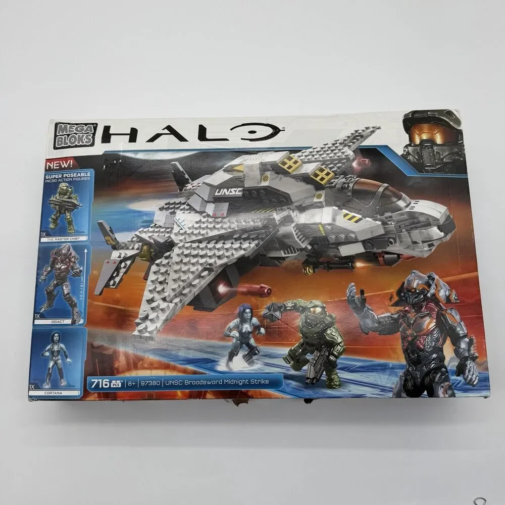 Halo Mega Bloks: UNSC Broadsword Midnight Strike (97380)-Open Box-100% Complete!